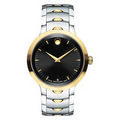 Movado Luno Men's Two-tone Stainless Steel Bracelet Watch W/ Black Dial from Pedre